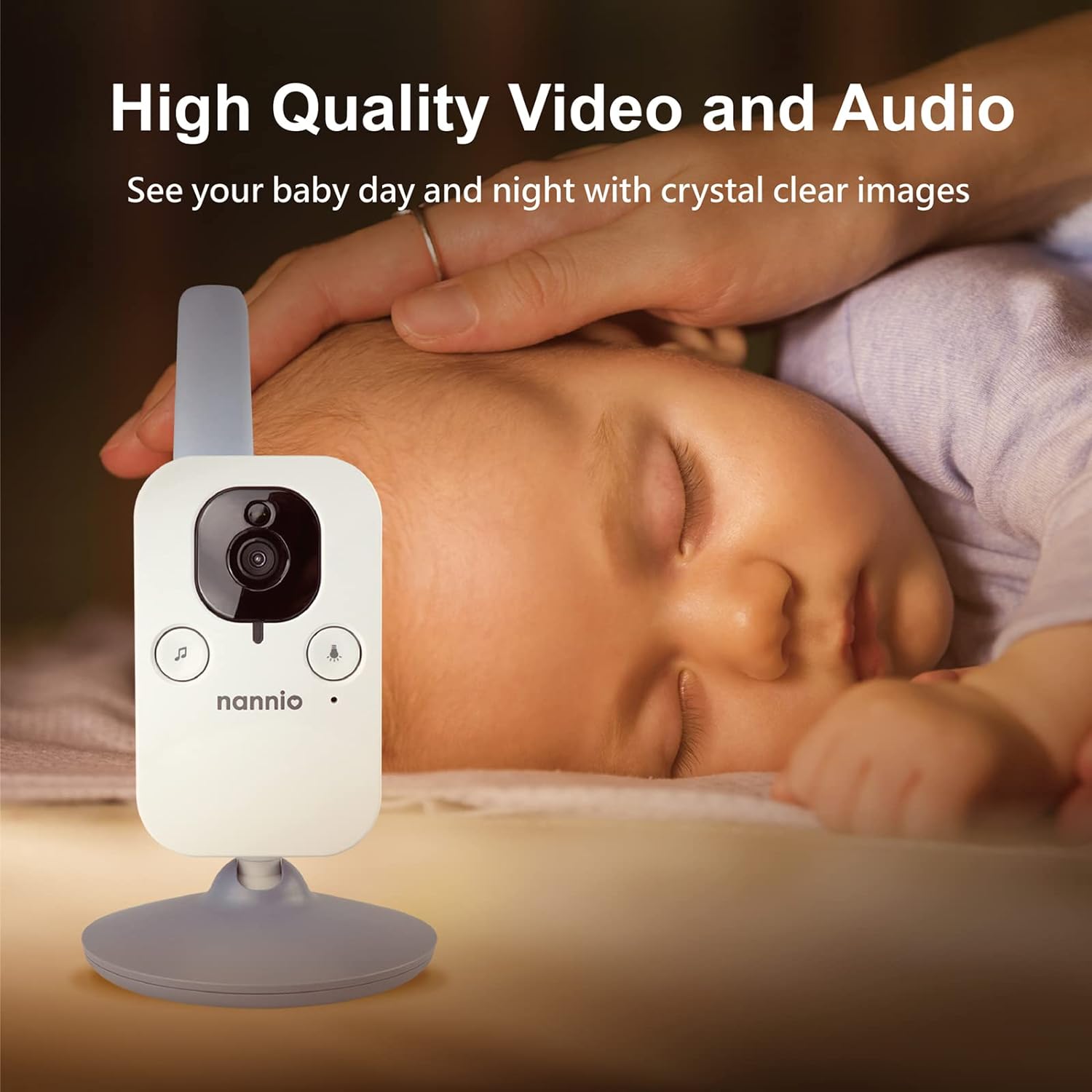 nannio Hero3 Video Baby Monitor with Night Light & Vibration Assistant, 3.5" Baby Camera Monitor, Sound Activated, Lullaby, Room Temperature, Two-Way Audio, Newborns, Pets, Elderly, 2 Years Warranty - Image 6